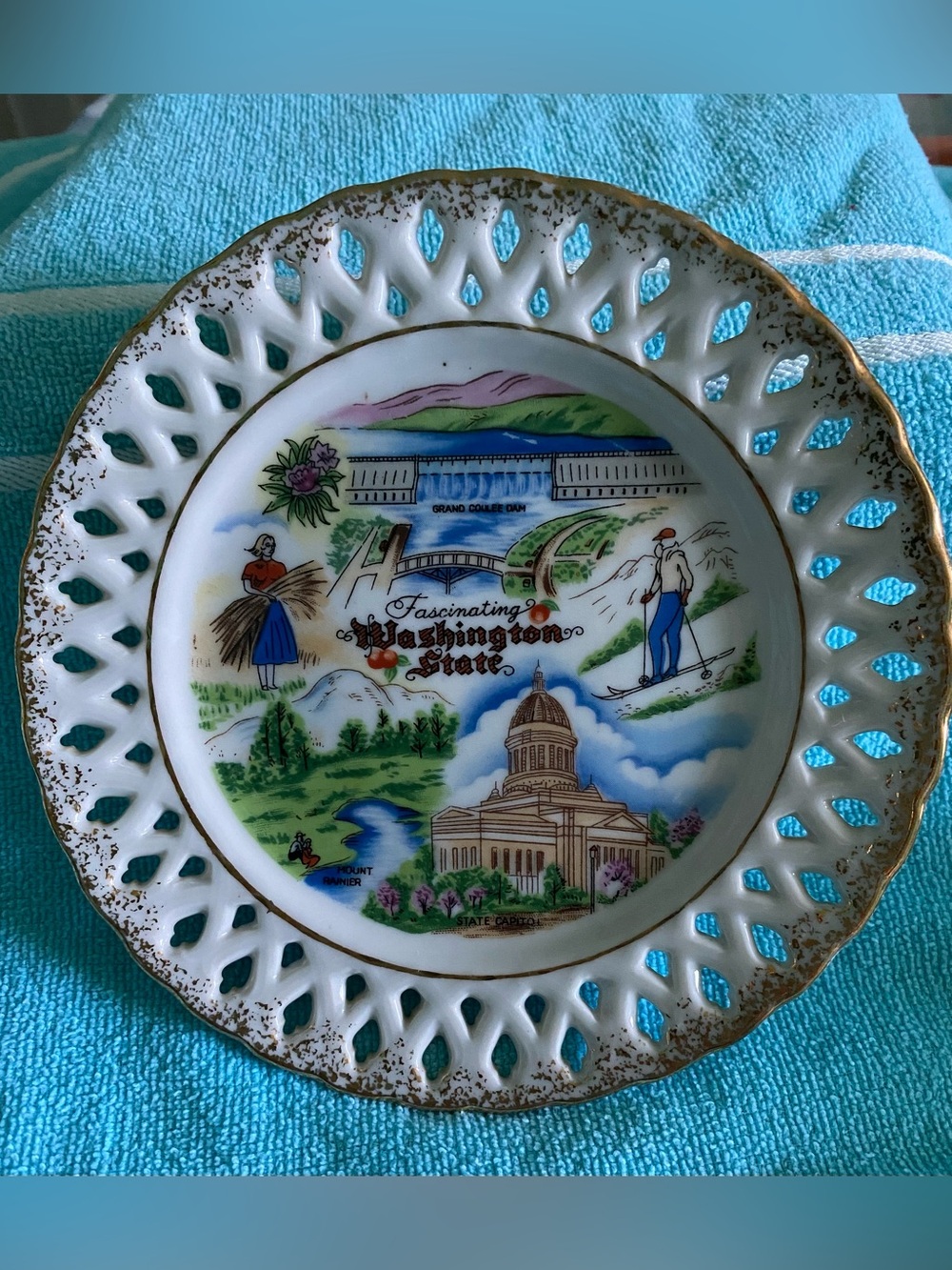 Vintage Washington State Landmark Souvenir small Plate